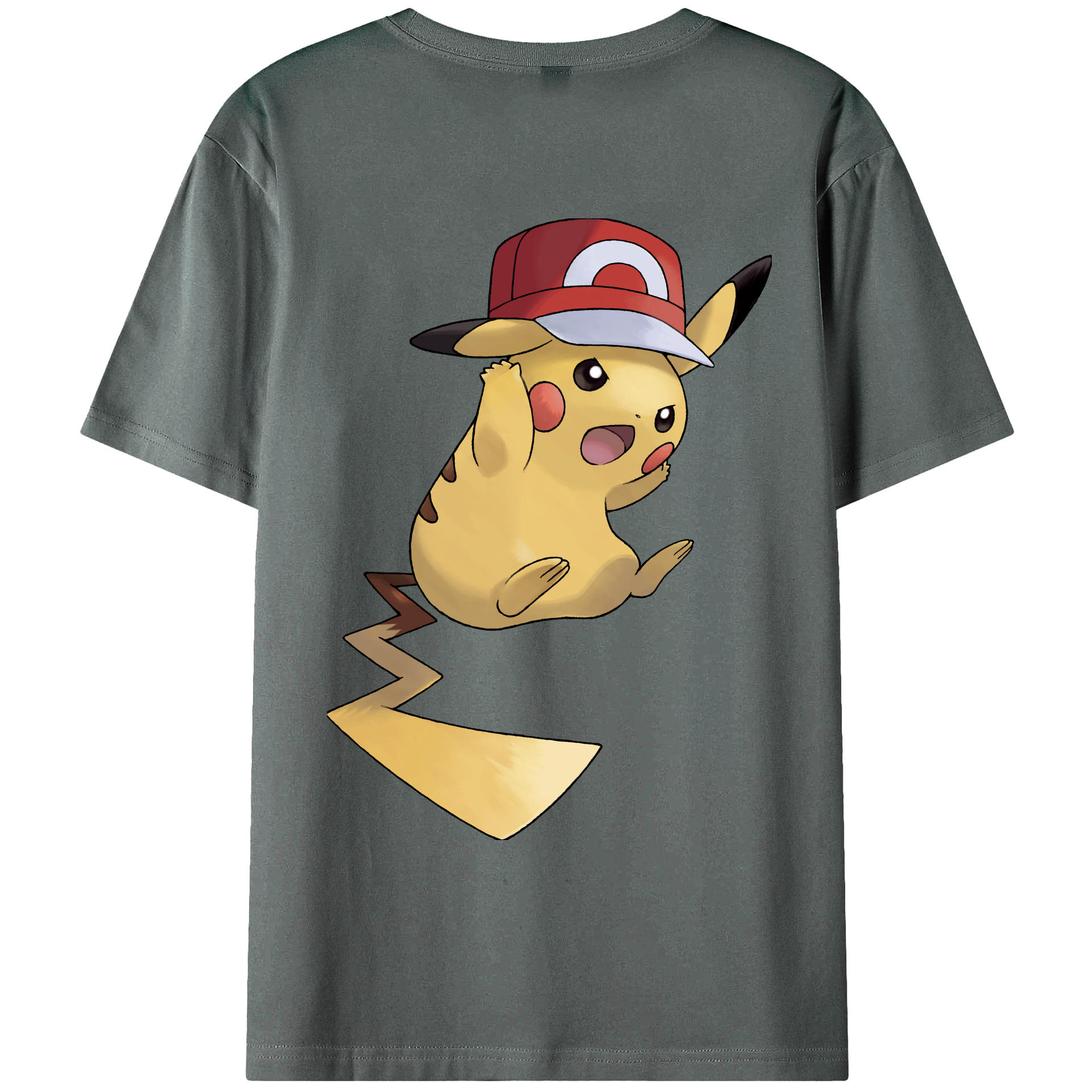 （画像用） ポケットモンスター Pokémon 綿100％ メンズ半袖Tシャツ（バックプリント） 通気性